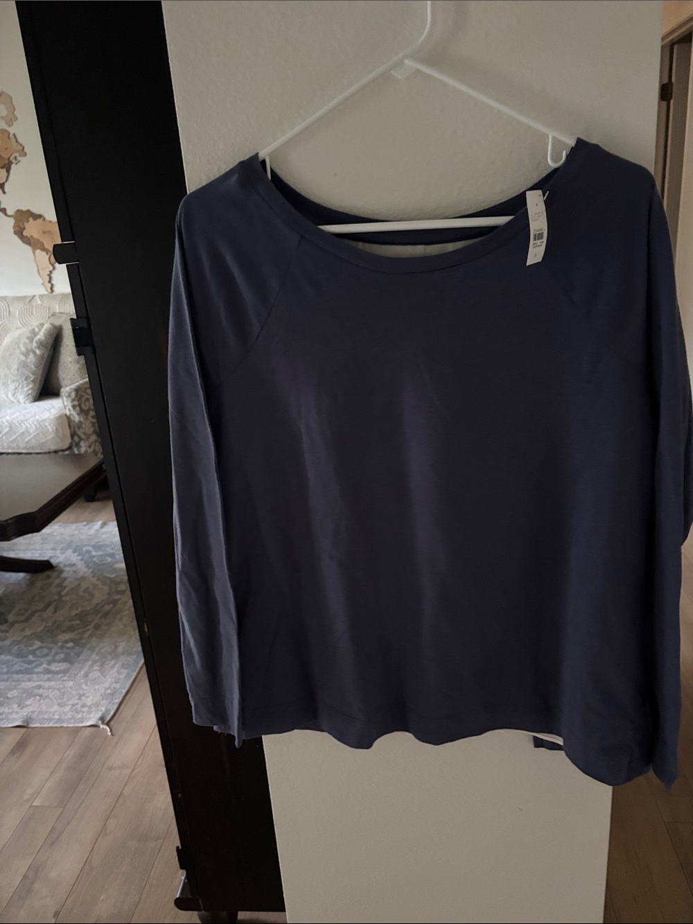 LOFT Long-Sleeve Scoop Neck Top - Blue